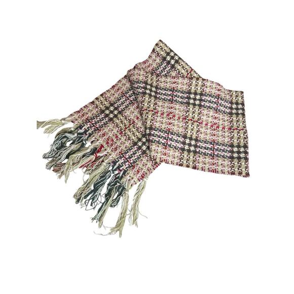 Burberry of London Multicolor Wool & Cashmere Woven Knit Scarf With Fringe - Picture 1 of 5